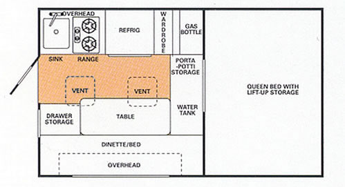 Full-size short-bed floor plan